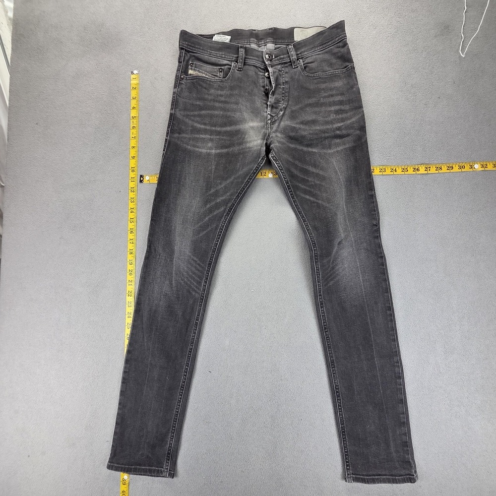 Diesel Jeans Mens 28x32 Black Tepphar Slim Carrot Stretch Whiskers R9F66